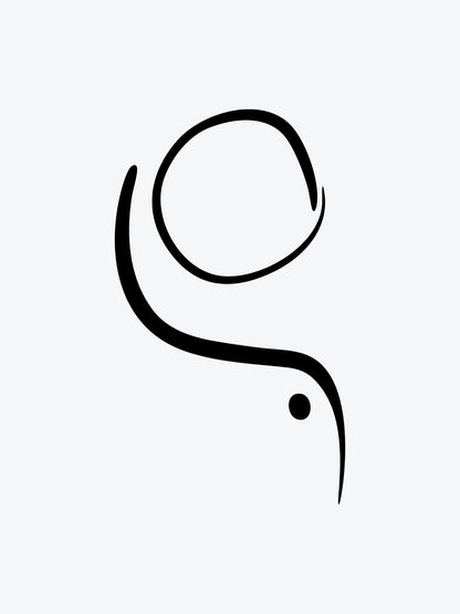 Moon Dot Line temporary tattoo
