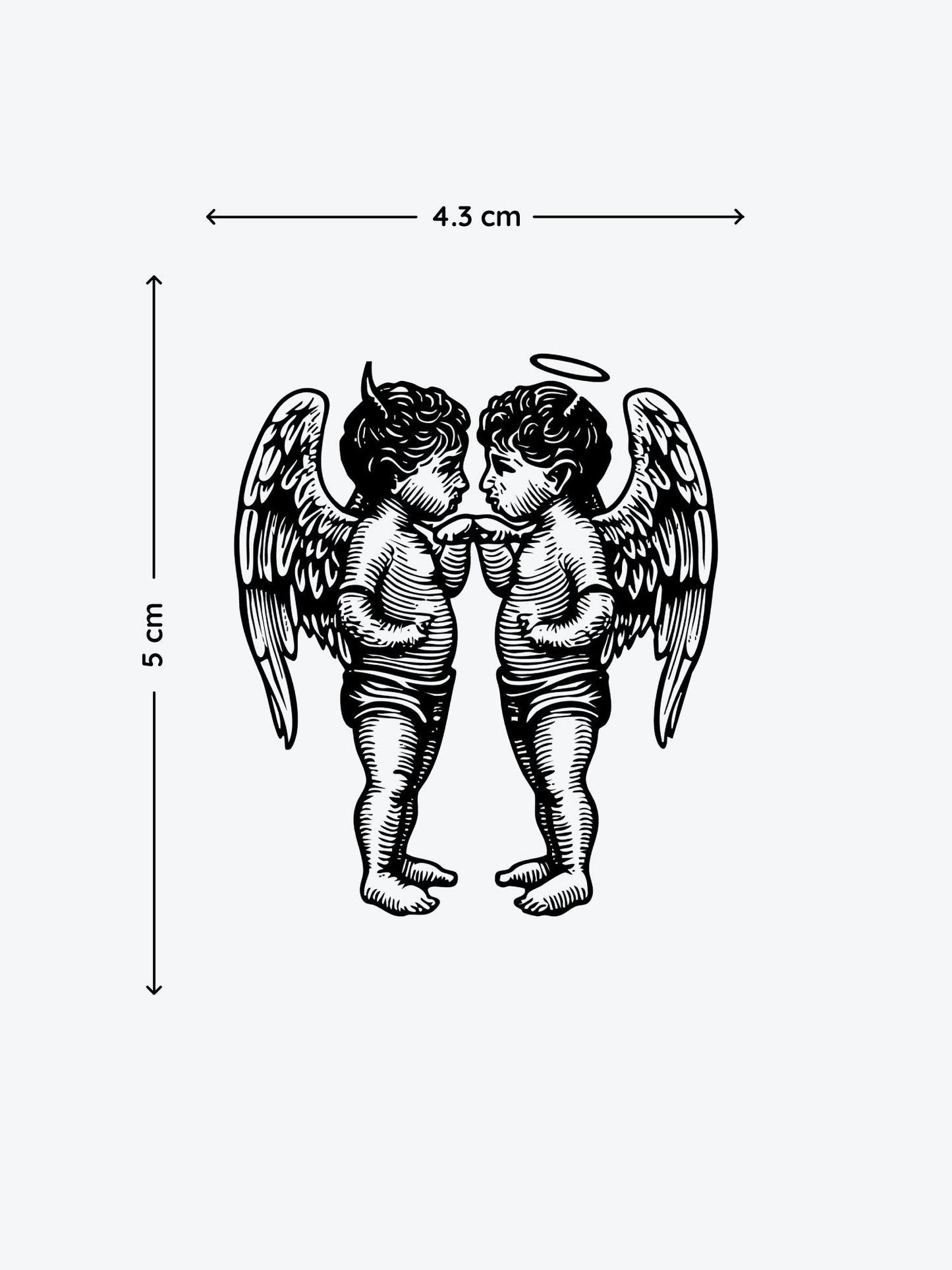 Angel and Devil temporary tattoo