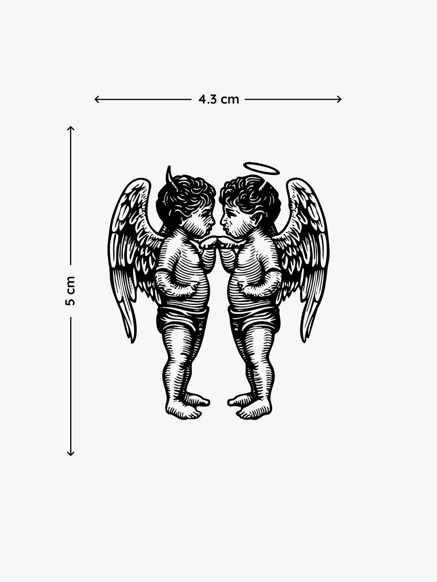 Angel and Devil temporary tattoo