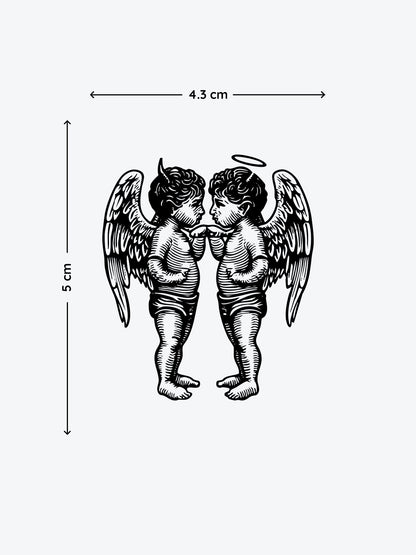 Angel and Devil temporary tattoo