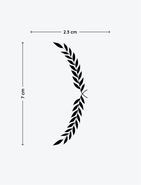 Laurel Branch Black temporary tattoo