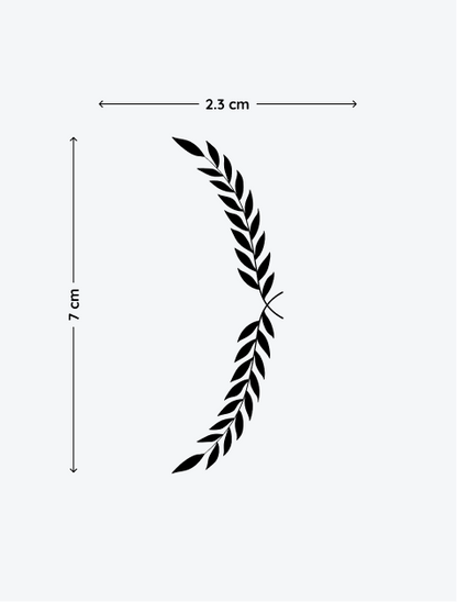 Laurel Branch Black temporary tattoo