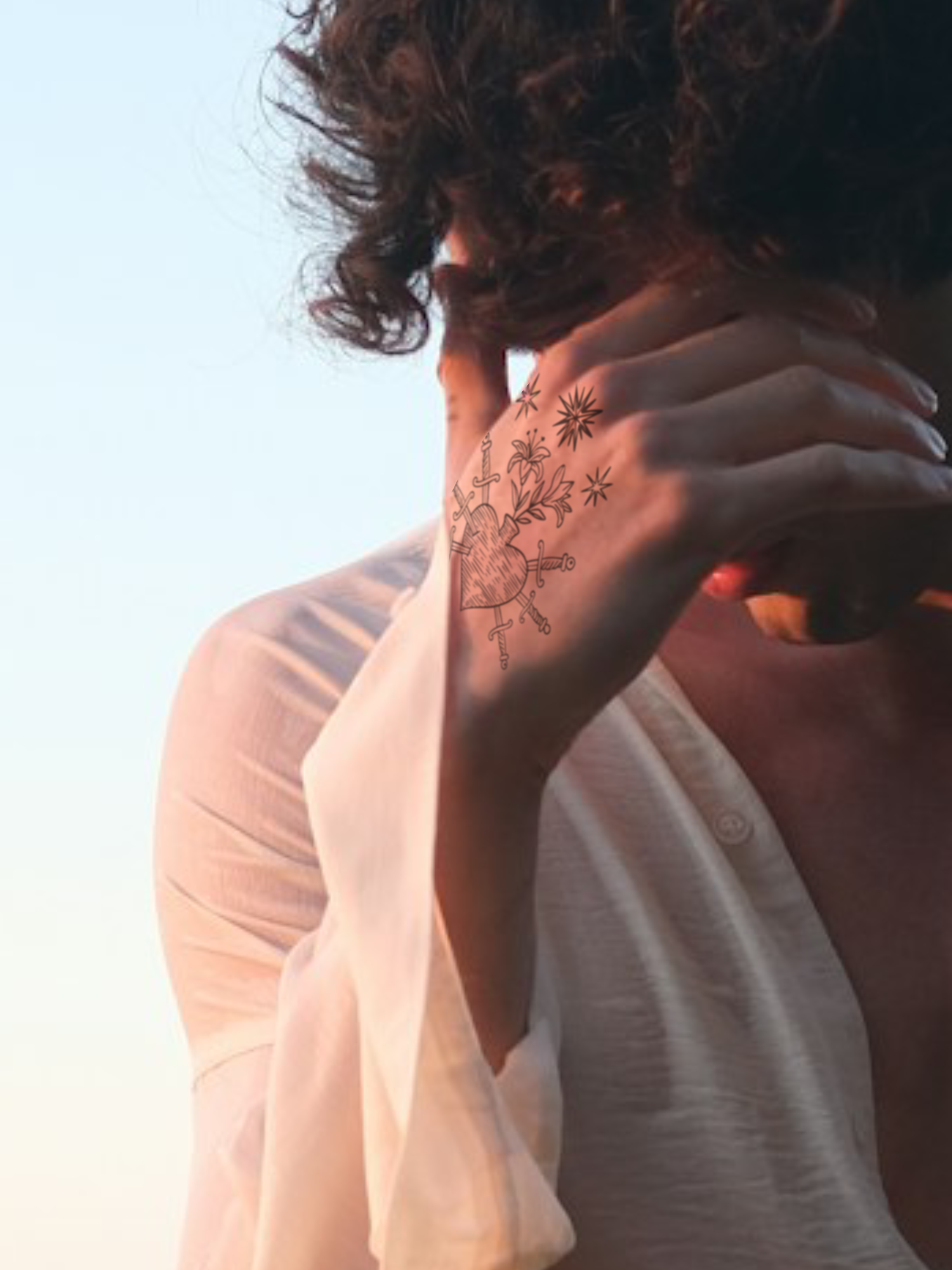 Hurted Heart temporary tattoo