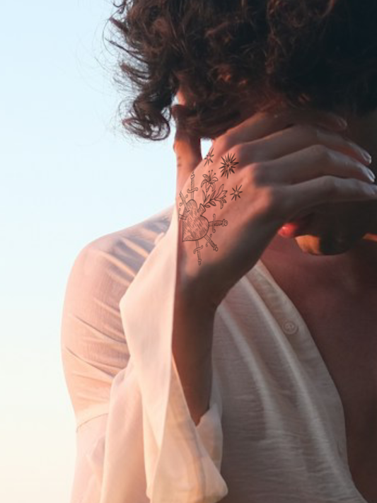 Hurted Heart temporary tattoo