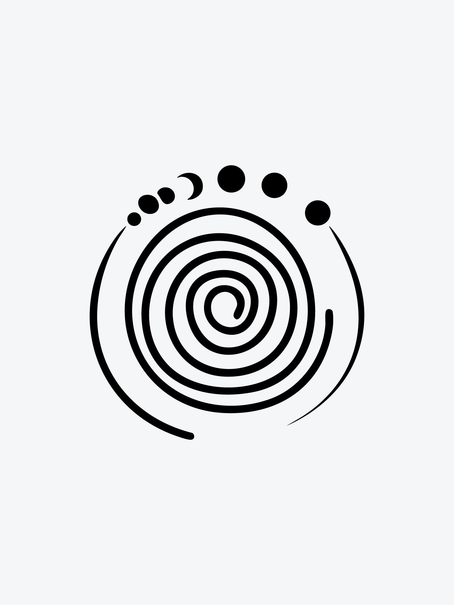Lunar Spiral temporary tattoo