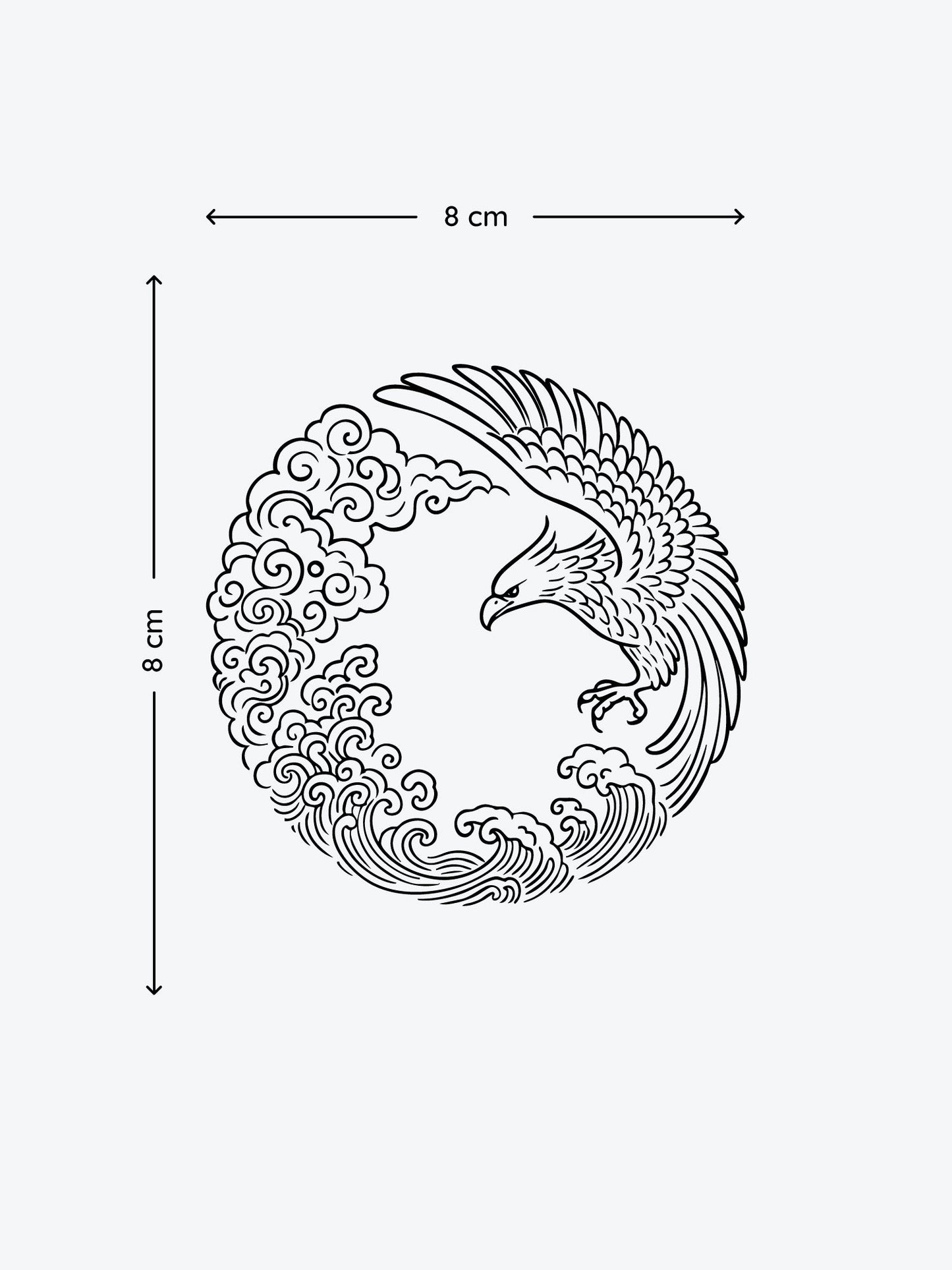 Eagle In Clouds temporary tattoo