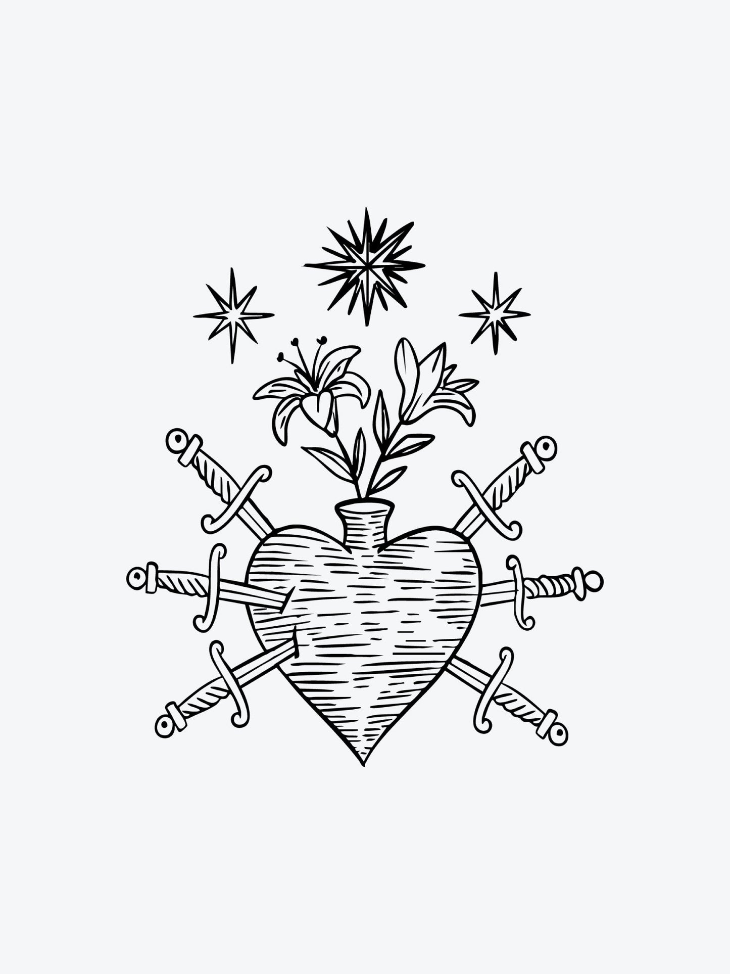 Hurted Heart temporary tattoo