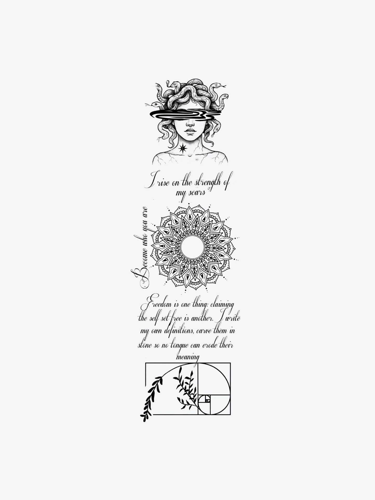 Medusa Artwork temporary tattoo