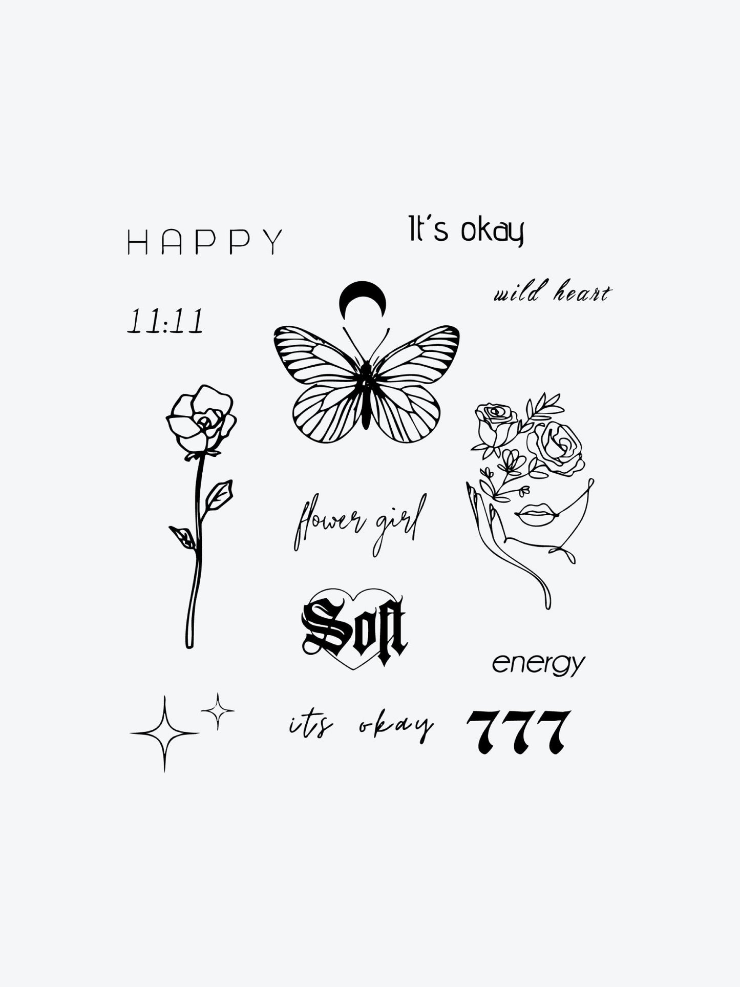 Its Okay Bundle(12 Tattoos) temporary tattoo