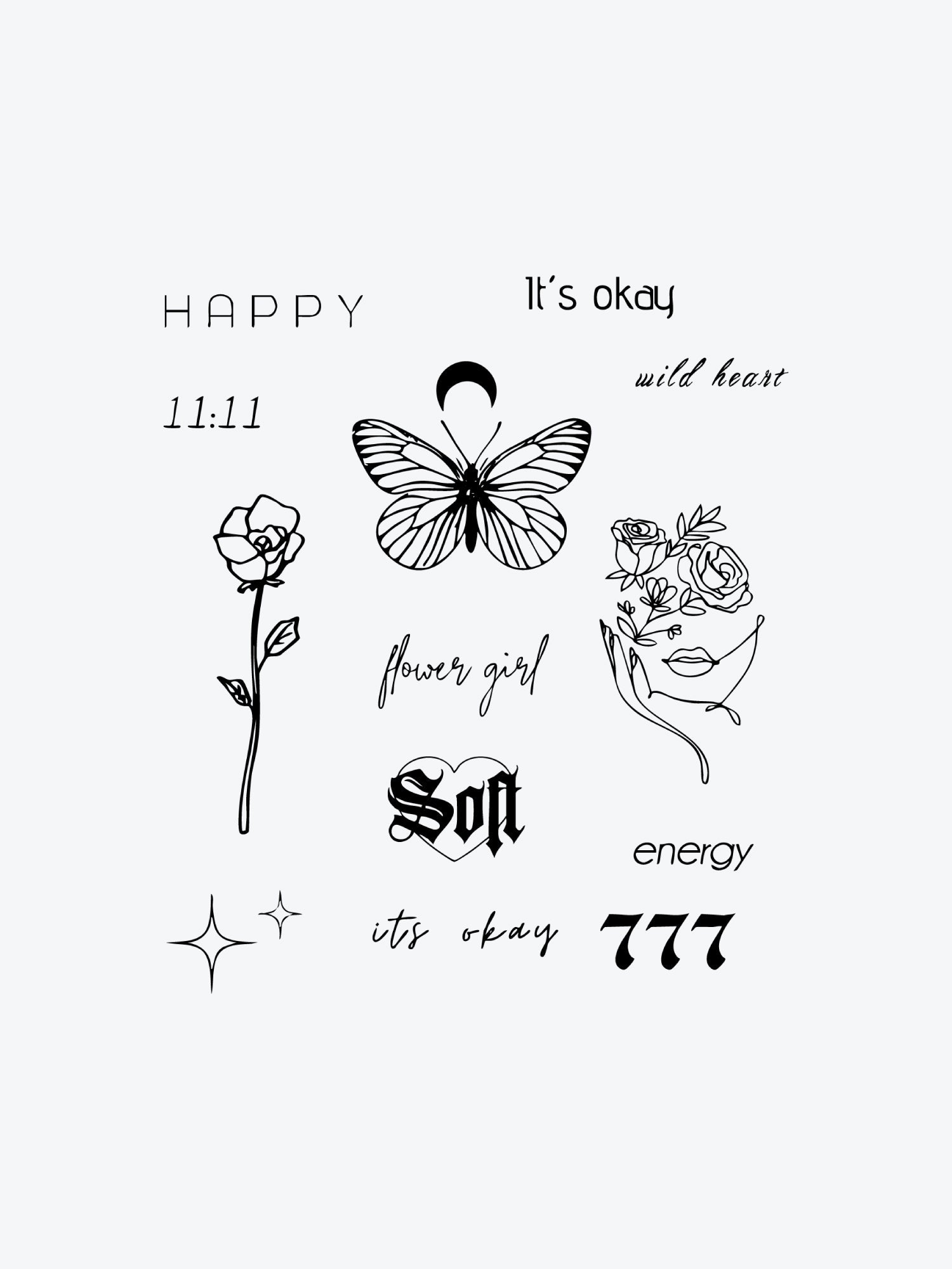 Its Okay Bundle(12 Tattoos) temporary tattoo