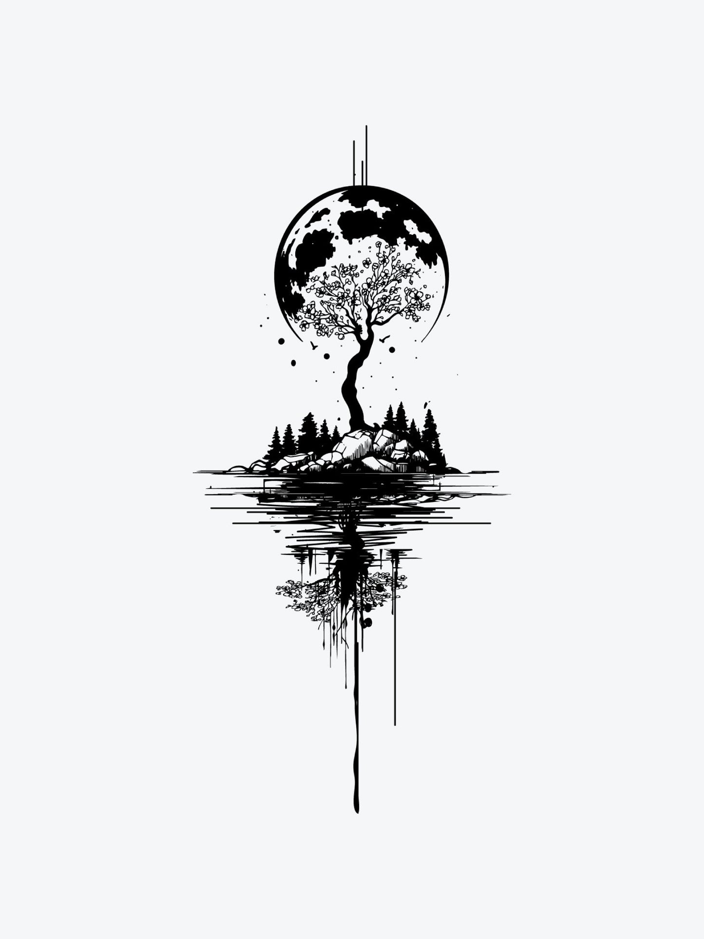 Sakura Moon temporary tattoo