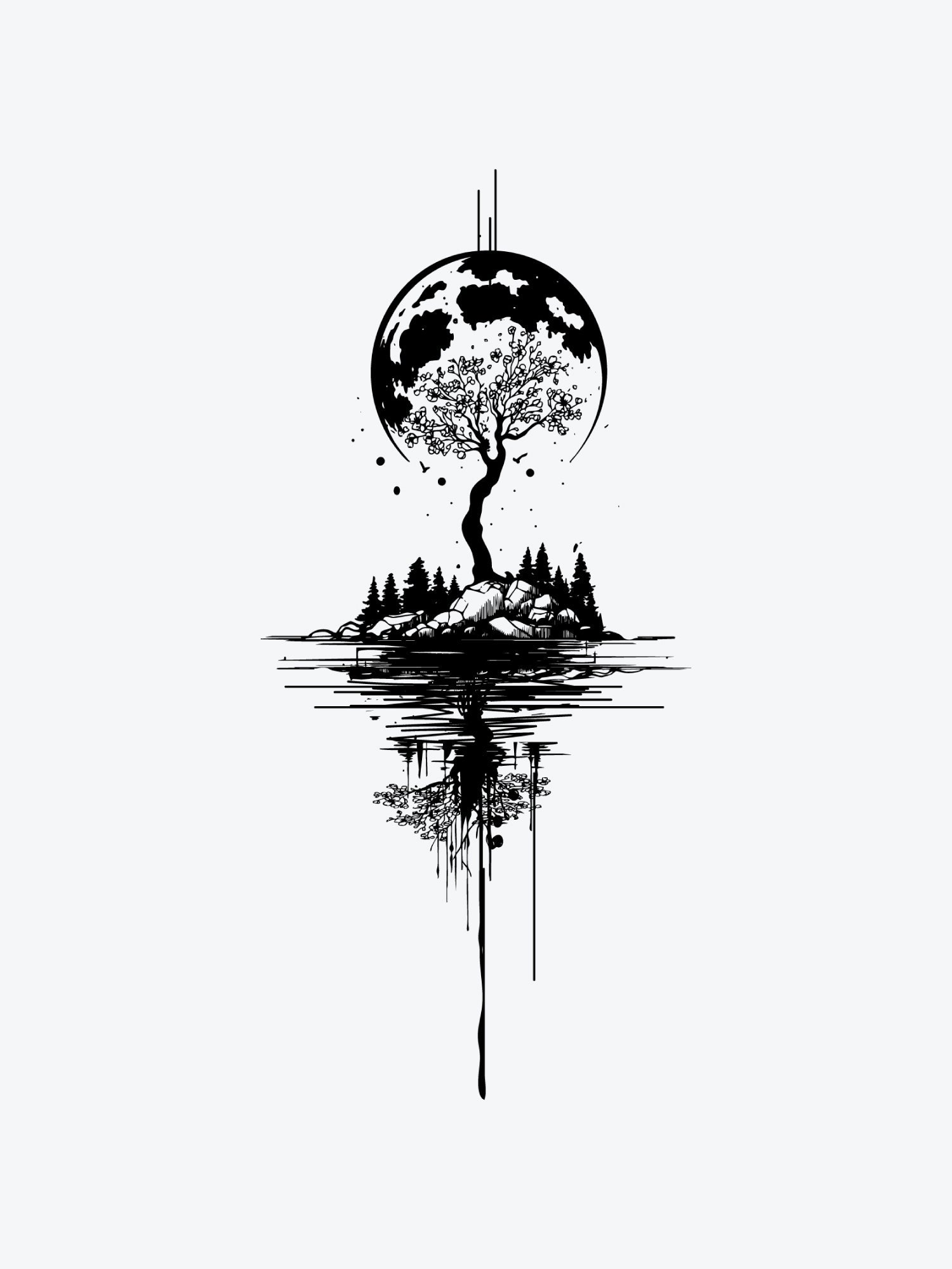 Sakura Moon temporary tattoo