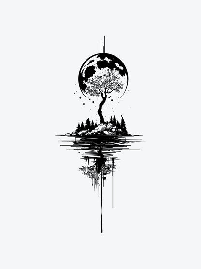 Sakura Moon temporary tattoo
