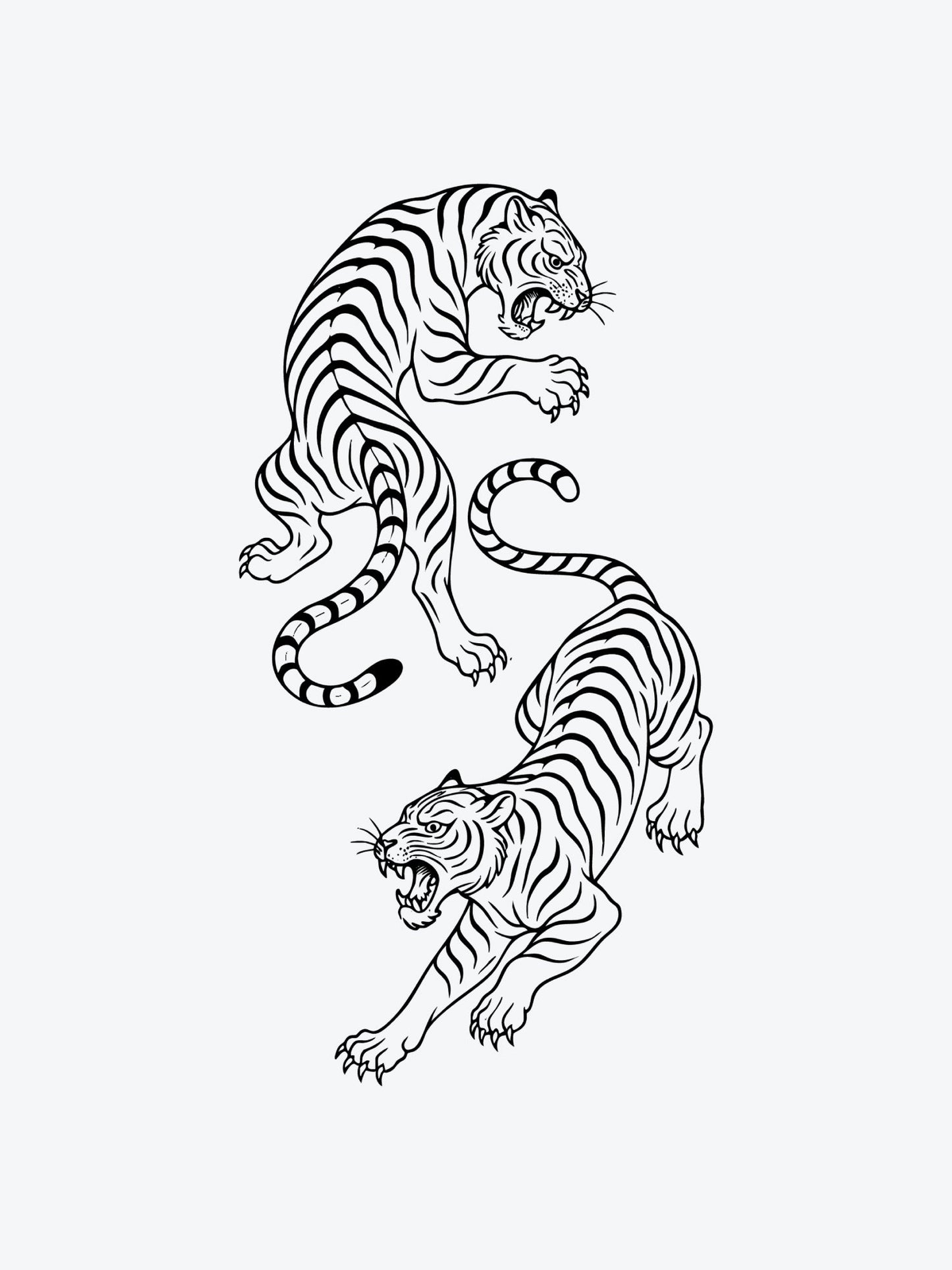 Tiger Duo temporary tattoo