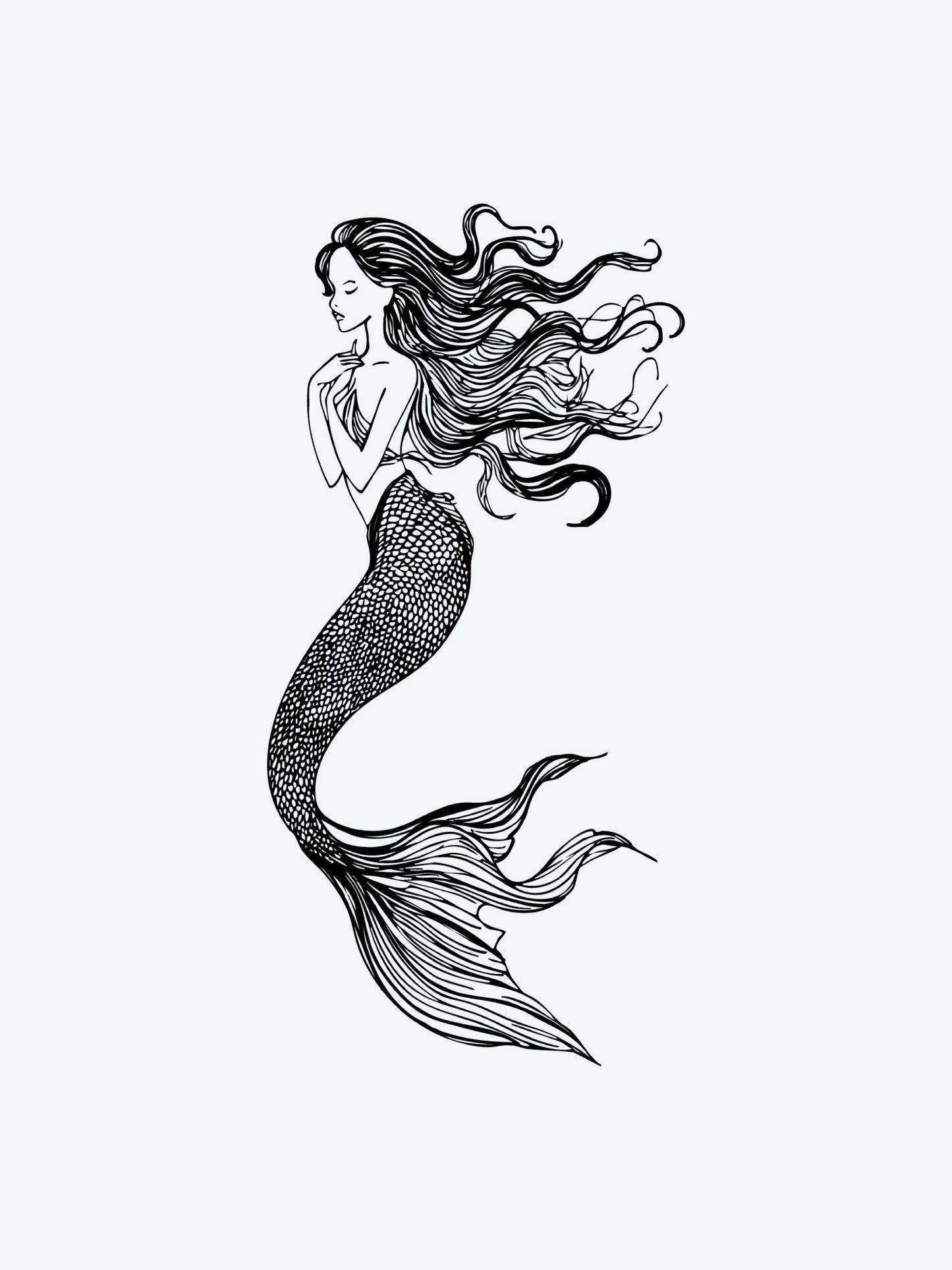 Sexy Mermaid temporary tattoo