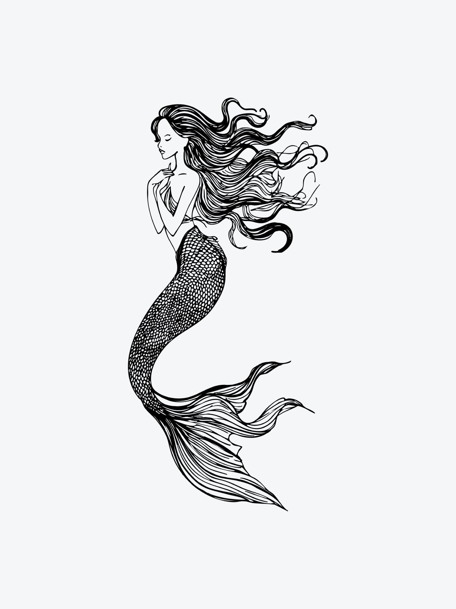 Sexy Mermaid temporary tattoo