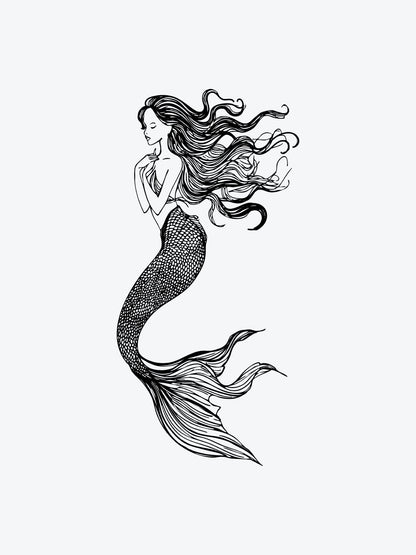 Sexy Mermaid temporary tattoo