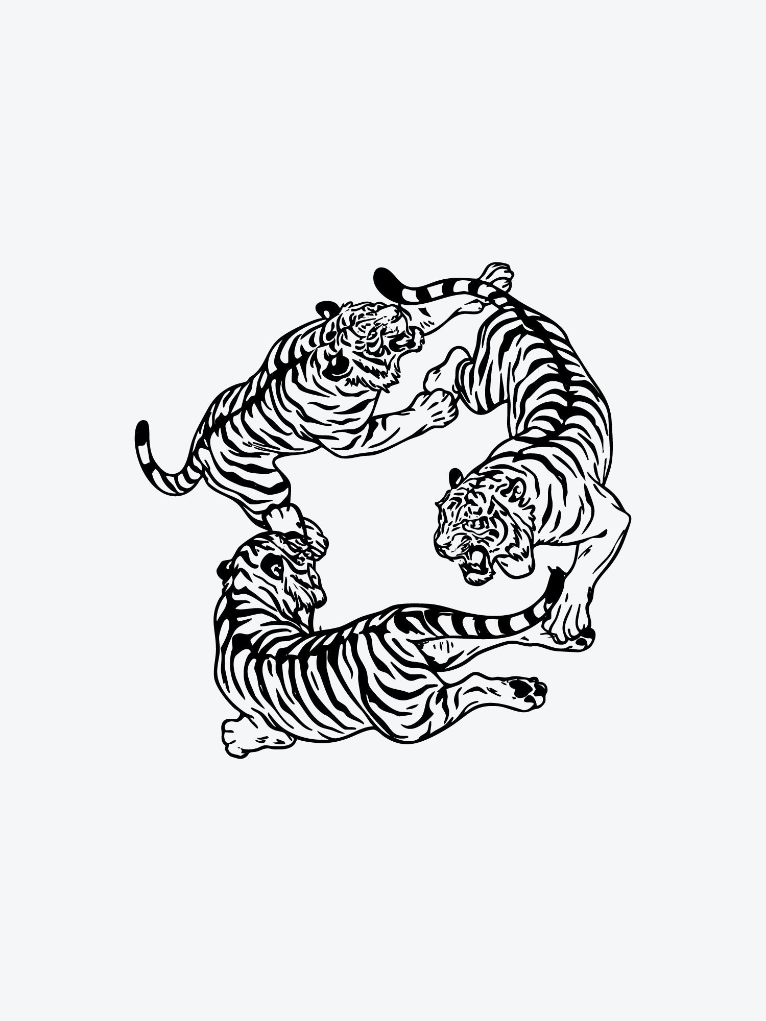 Running Tigers temporary tattoo