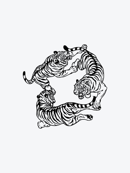 Running Tigers temporary tattoo