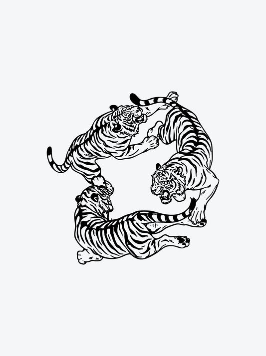 Running Tigers temporary tattoo