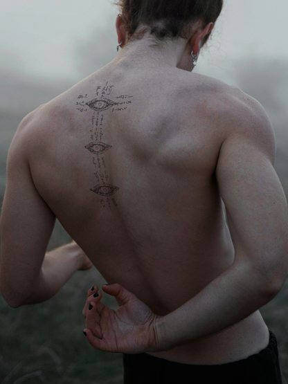 Asemic Code temporary tattoo