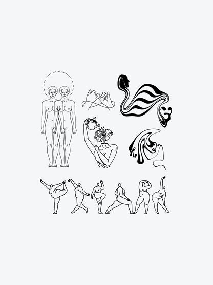 Pure Form Abstract (6 Tattoos) temporary tattoo