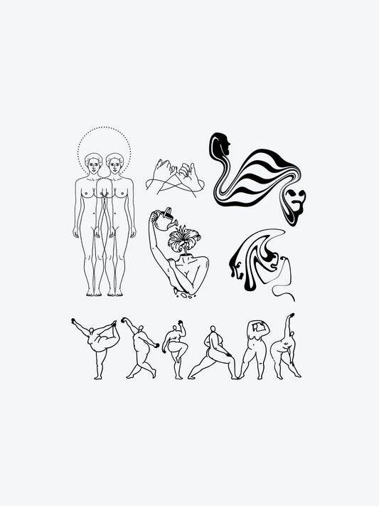 Pure Form Abstract (6 Tattoos) temporary tattoo