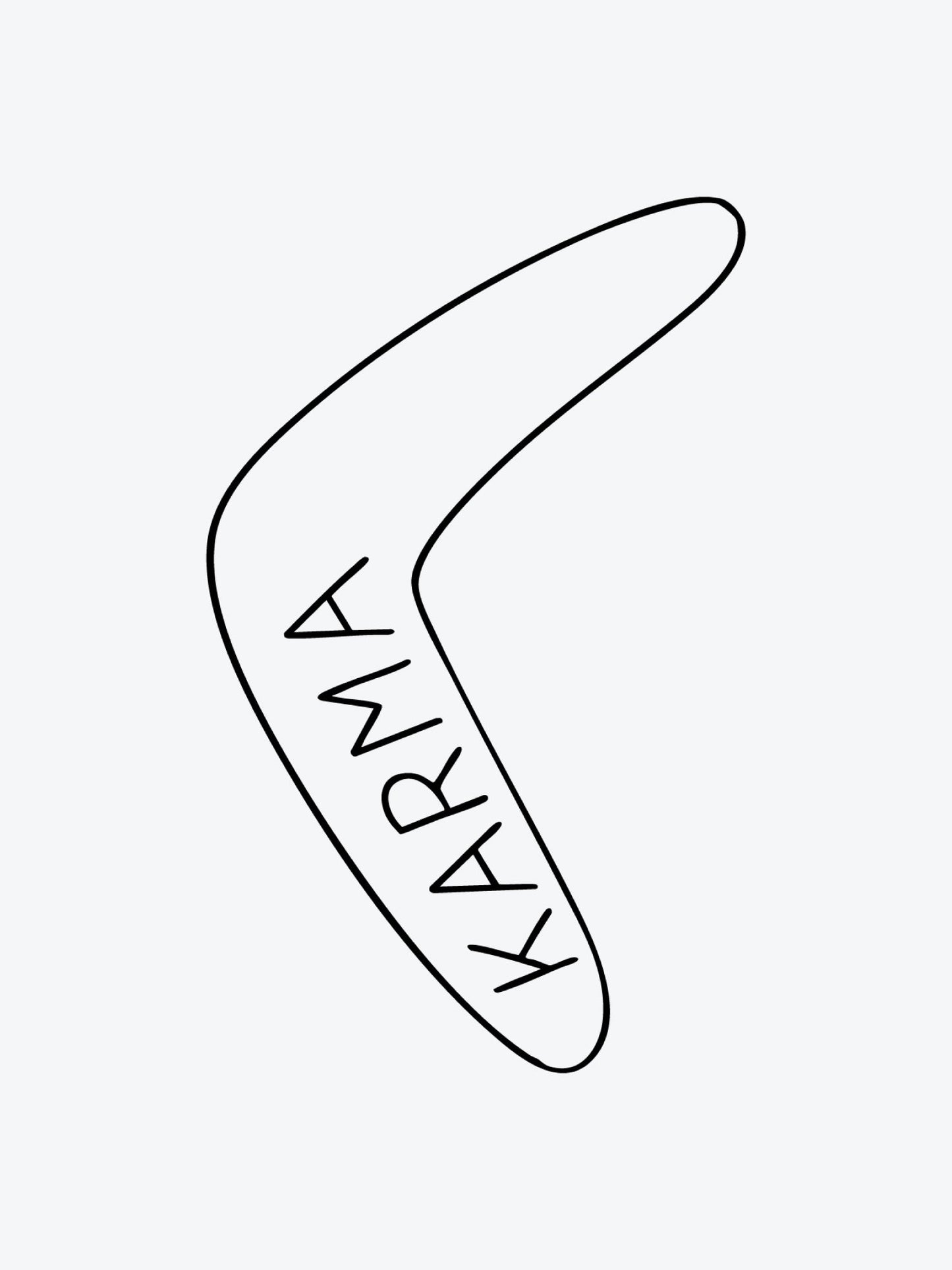 Karma Boomerang temporary tattoo