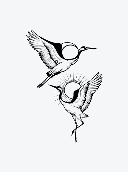Stork Twins temporary tattoo