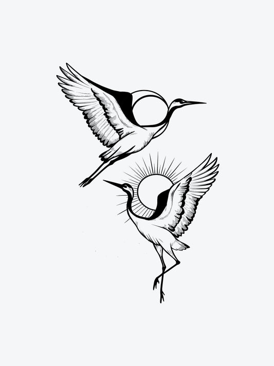 Stork Twins temporary tattoo