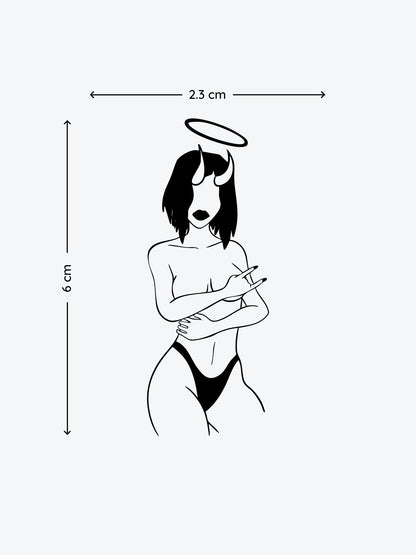 Hellgirl temporary tattoo