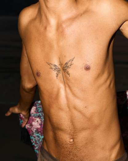 Sword Butterfly temporary tattoo