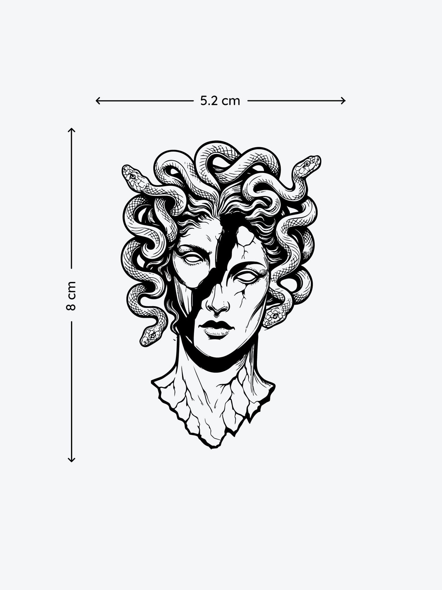 Broken Medusa temporary tattoo