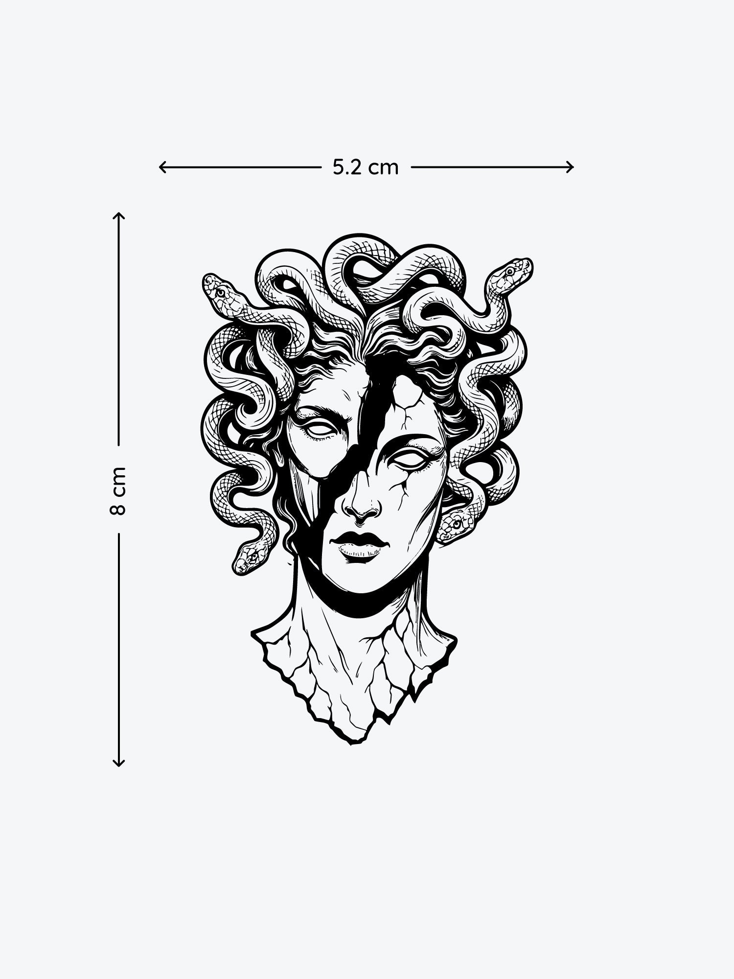 Broken Medusa temporary tattoo