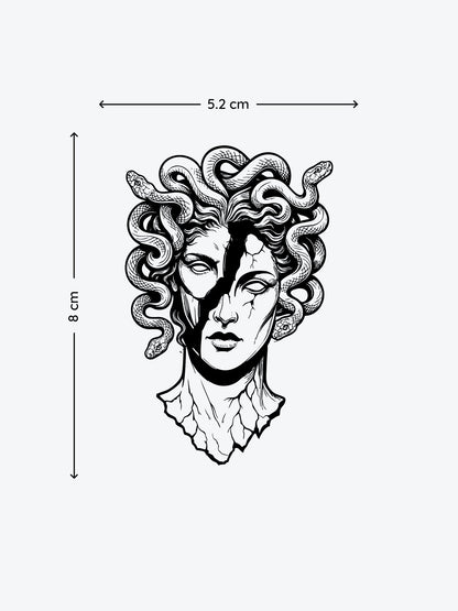 Broken Medusa temporary tattoo