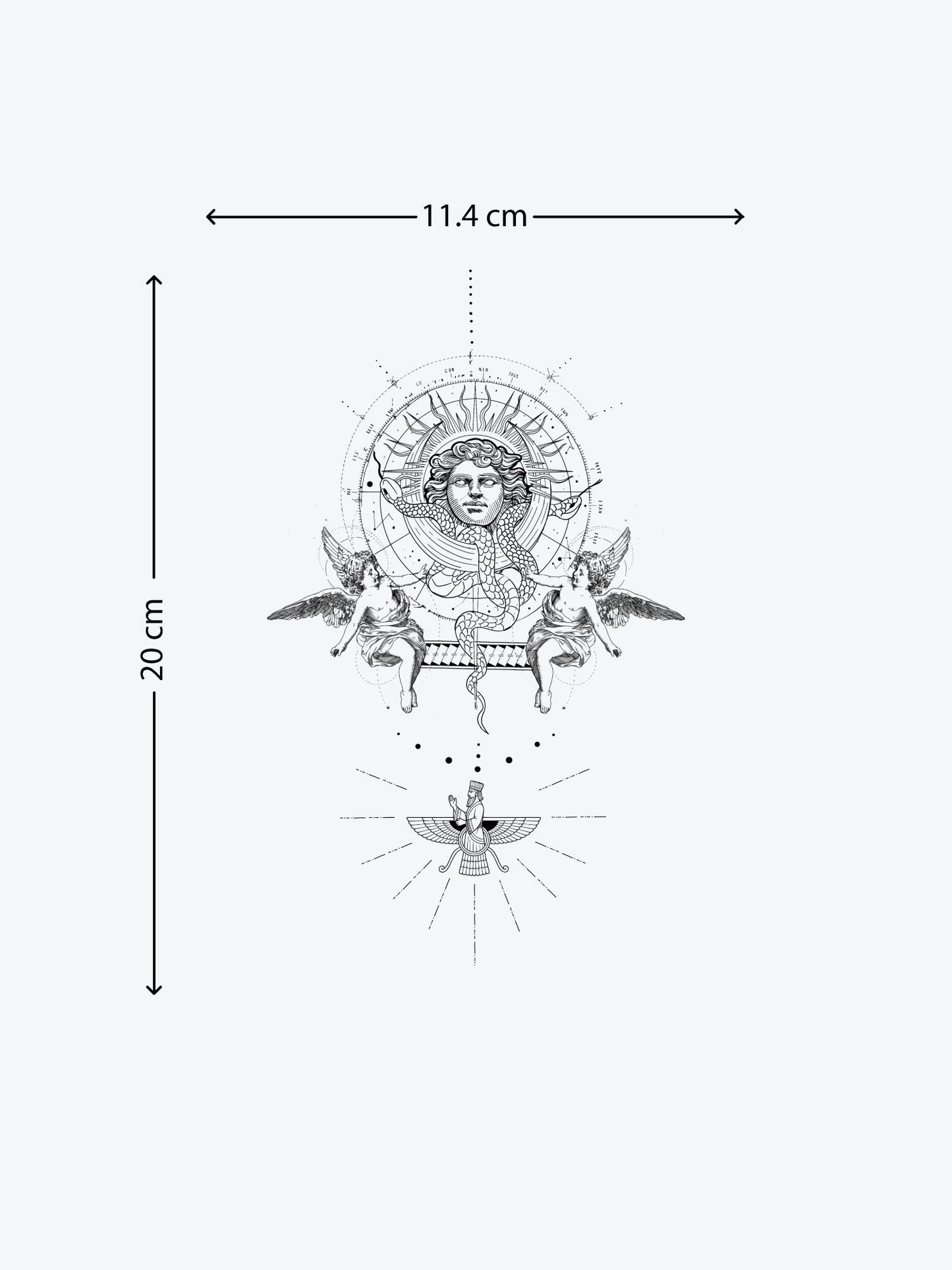 Snakes and Angels temporary tattoo