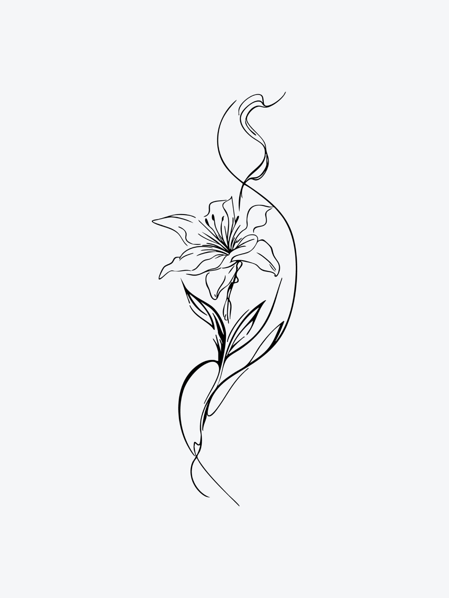 Lily temporary tattoo
