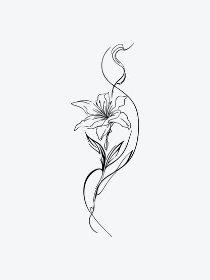 Lily temporary tattoo