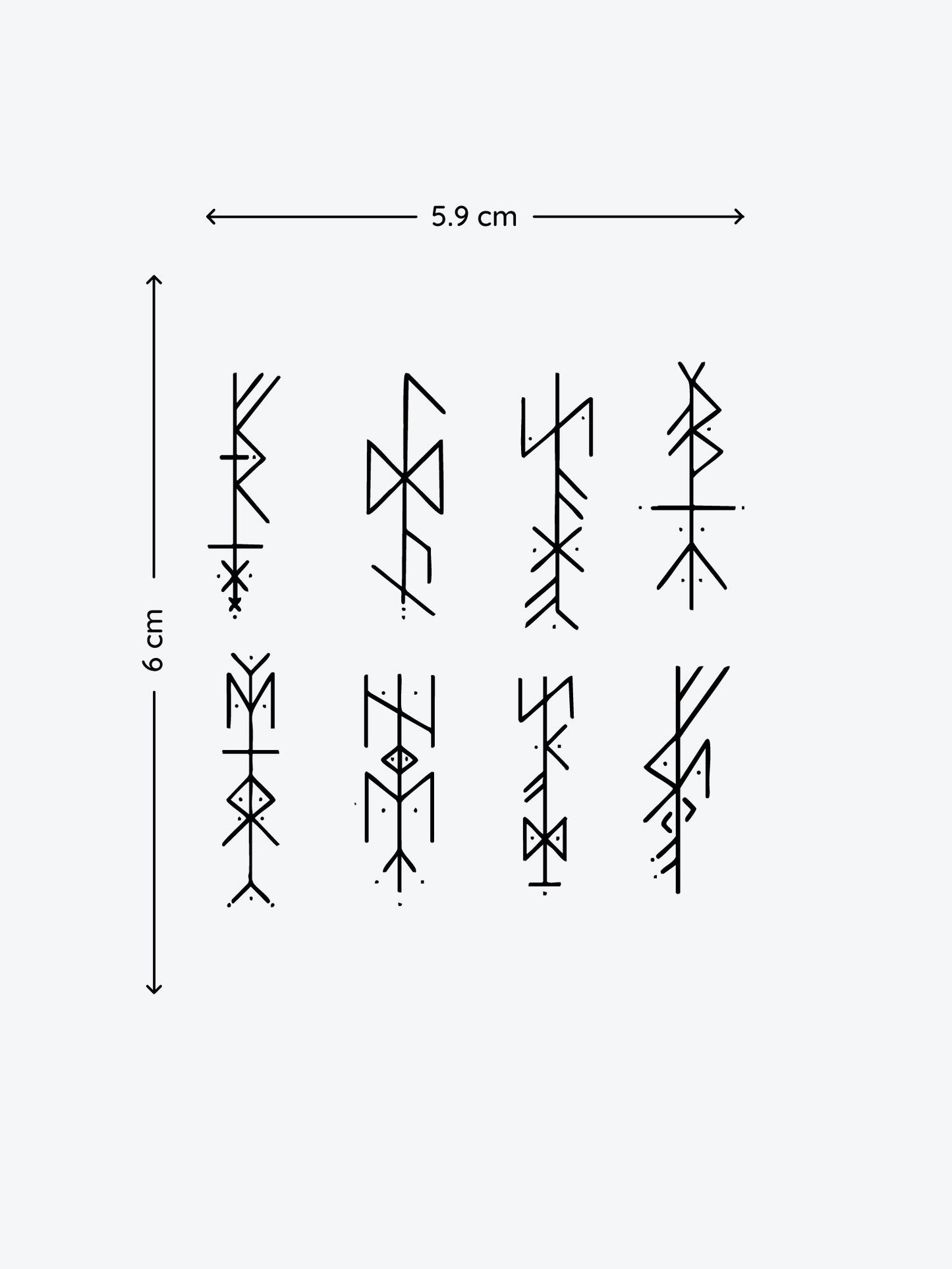 Viking Symbols temporary tattoo