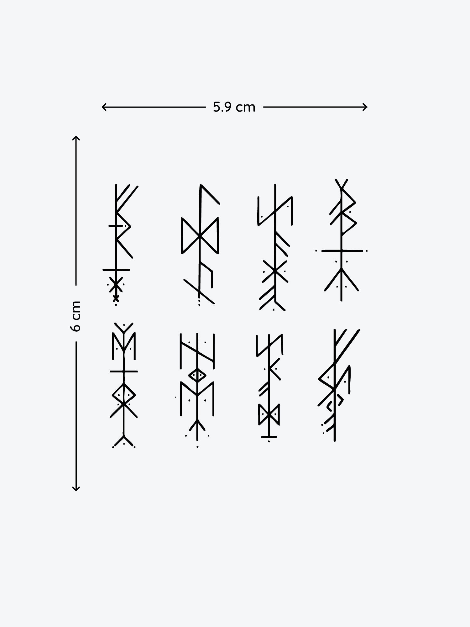 Viking Symbols temporary tattoo