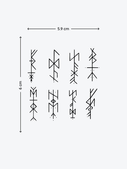 Viking Symbols temporary tattoo