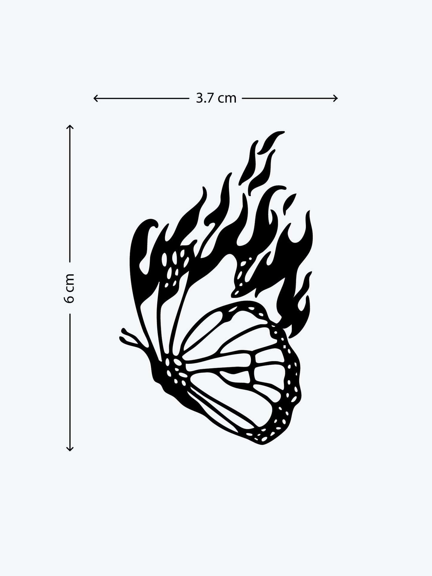 Butterfly Inferno temporary tattoo