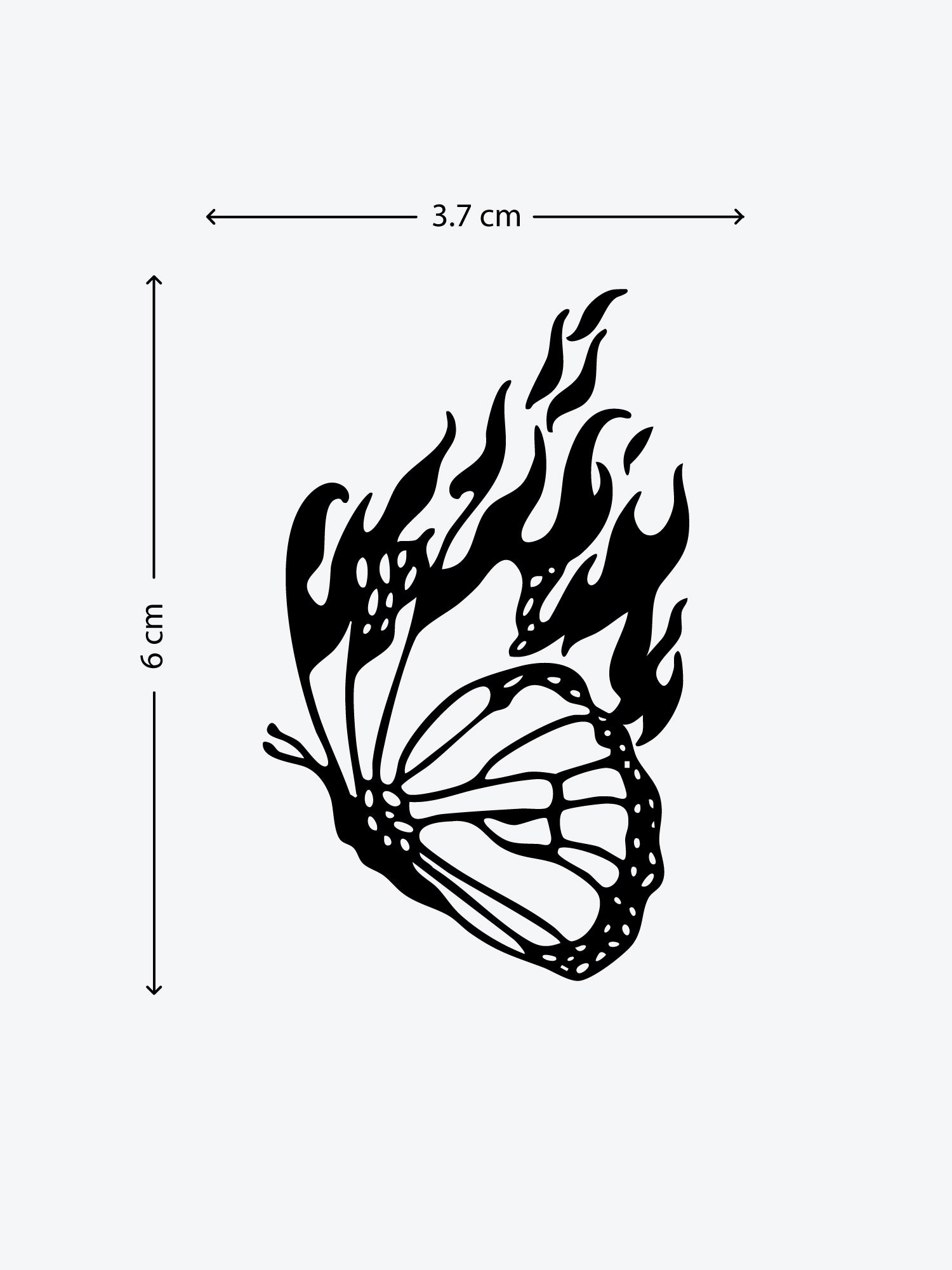 Butterfly Inferno temporary tattoo