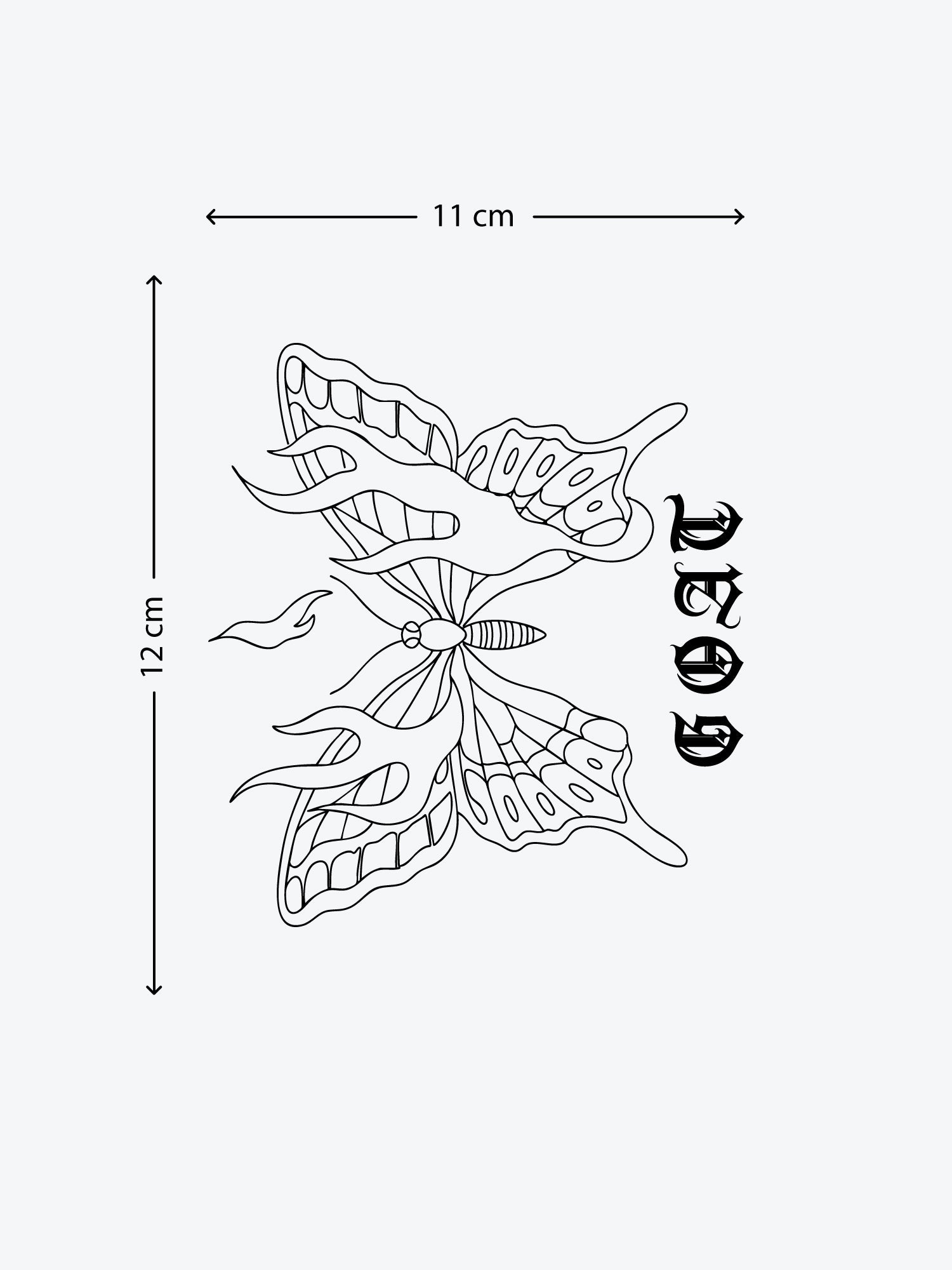 First Class Butterfly temporary tattoo