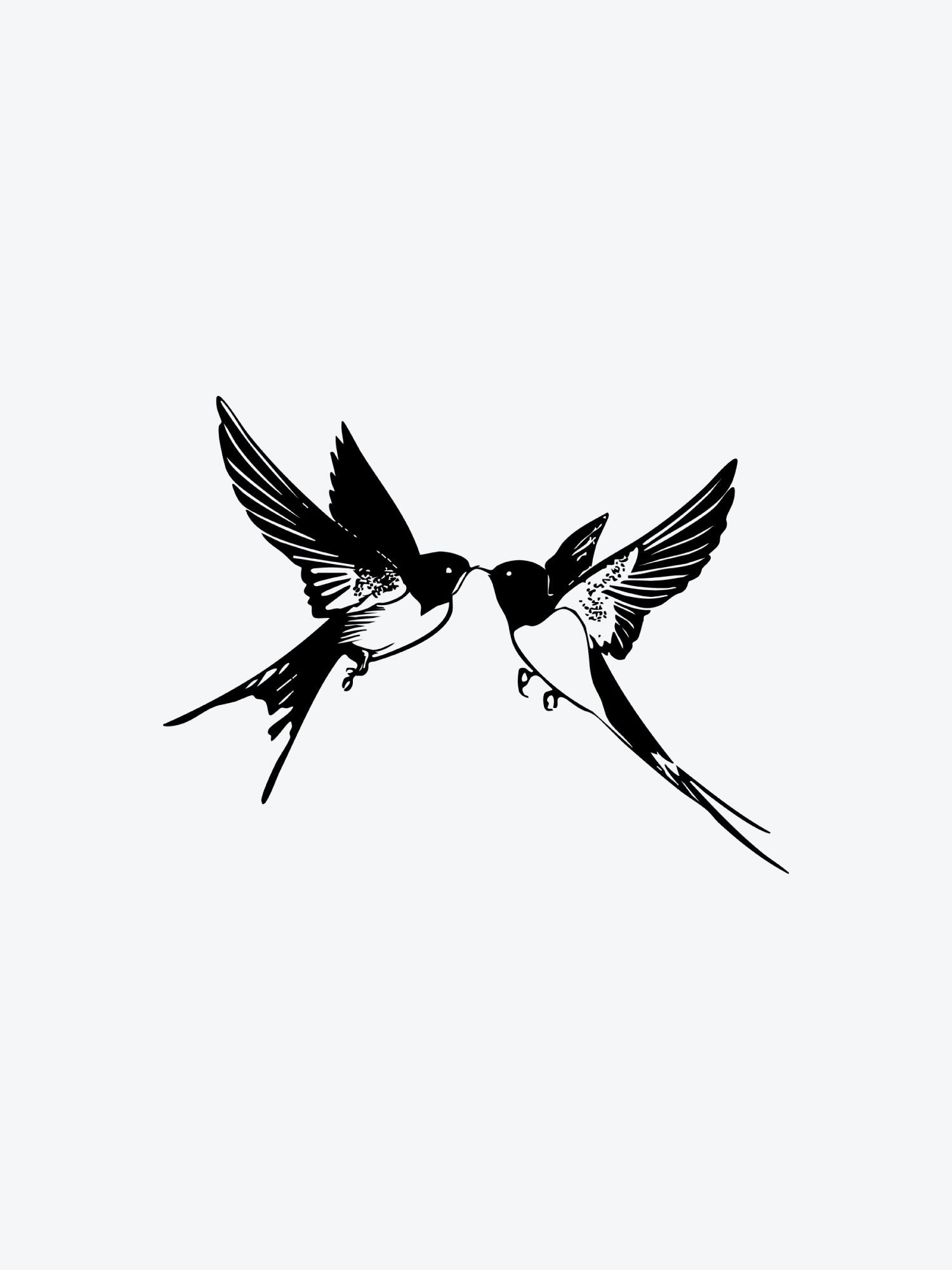 Kissing Birds temporary tattoo