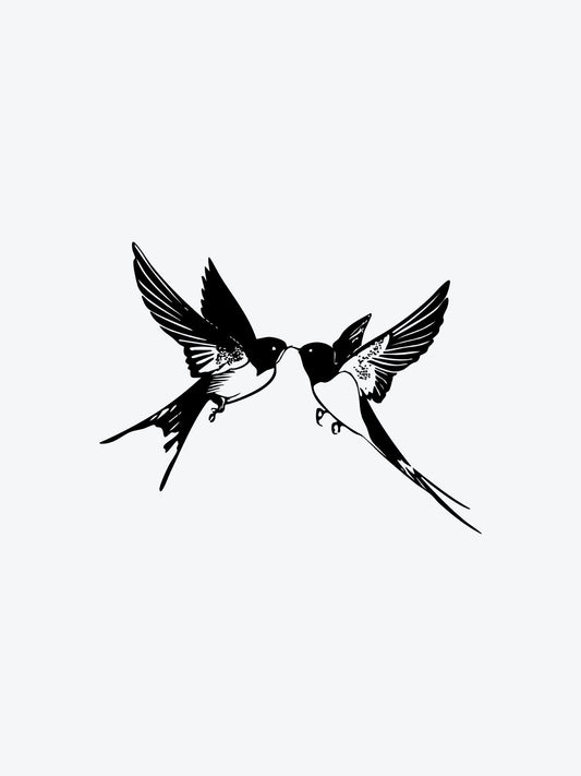 Kissing Birds temporary tattoo