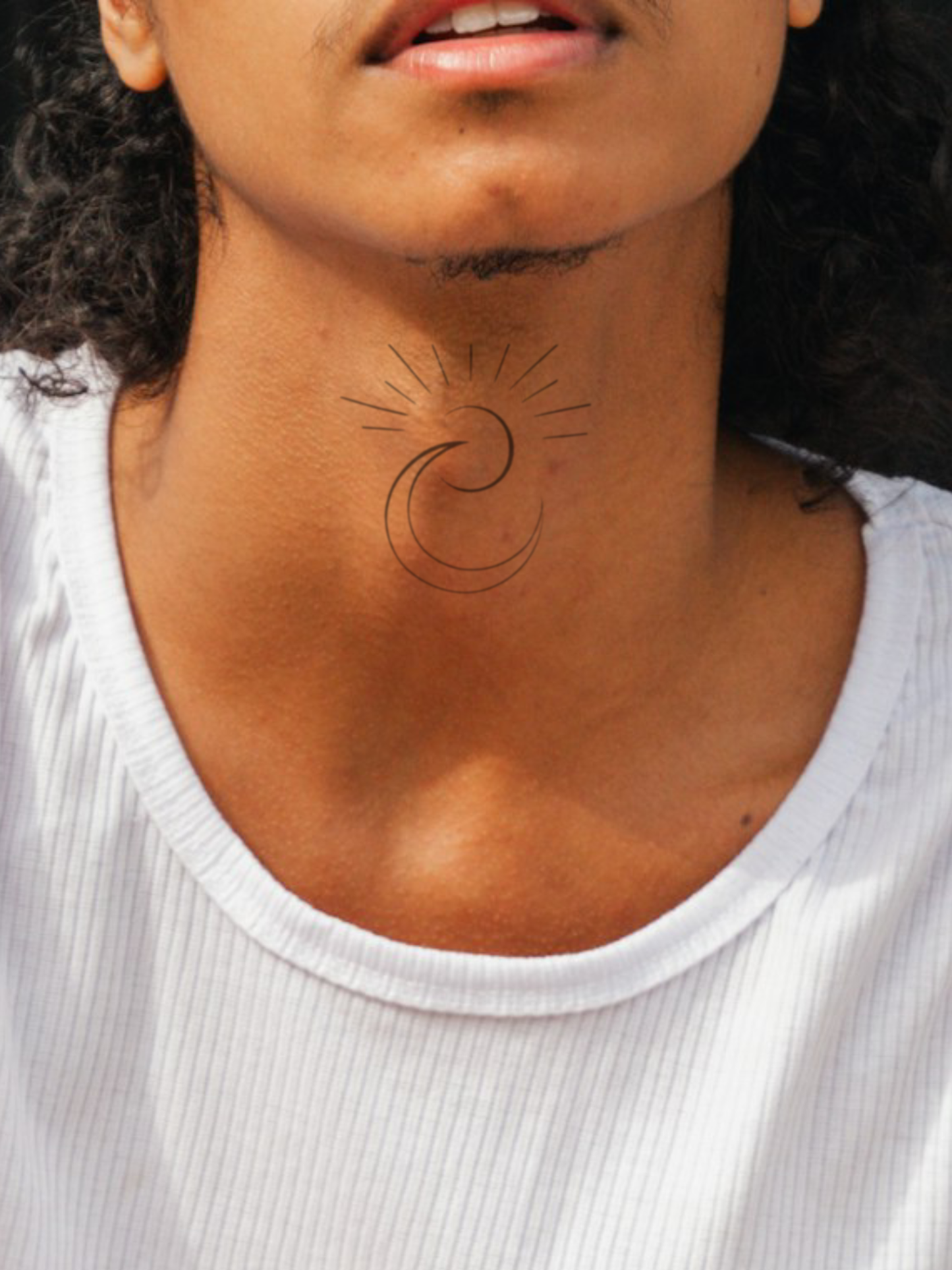 Sun Rise And Moon temporary tattoo