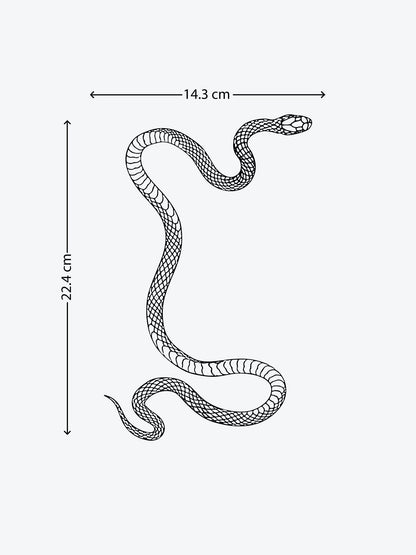 Snake - Long Curved temporary tattoo