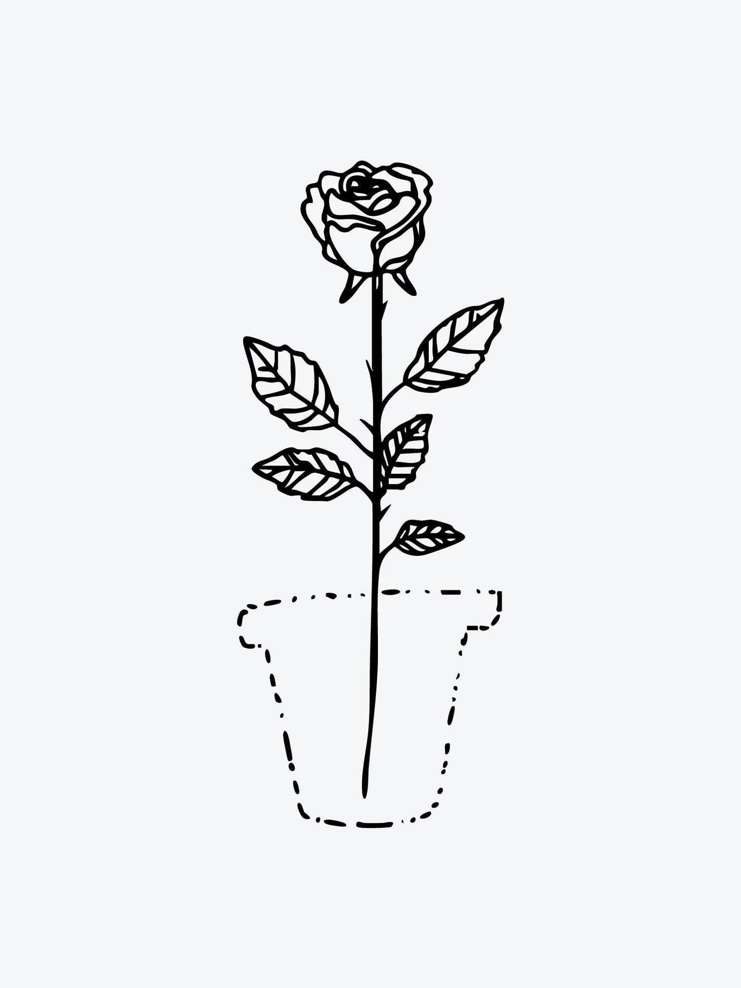 Potless Rose temporary tattoo