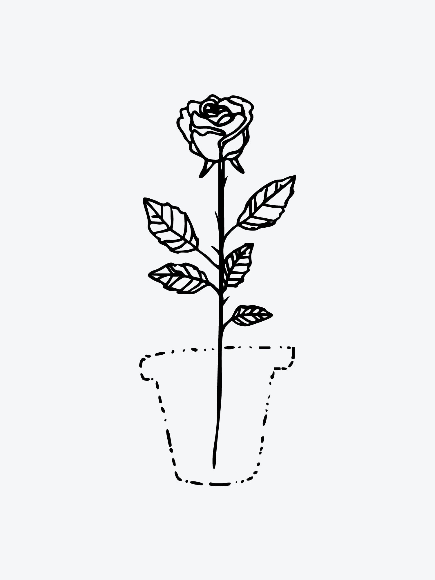 Potless Rose temporary tattoo